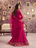 Hot Pink Sharara Suit with Dupatta – Embroidered Festive & Wedding Outfit