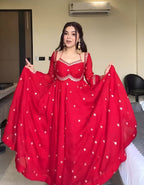 Embroidered Georgette Anarkali Suit with Dupatta – Party & Festive Wear