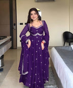 Embroidered Georgette Anarkali Suit with Dupatta – Party & Festive Wear