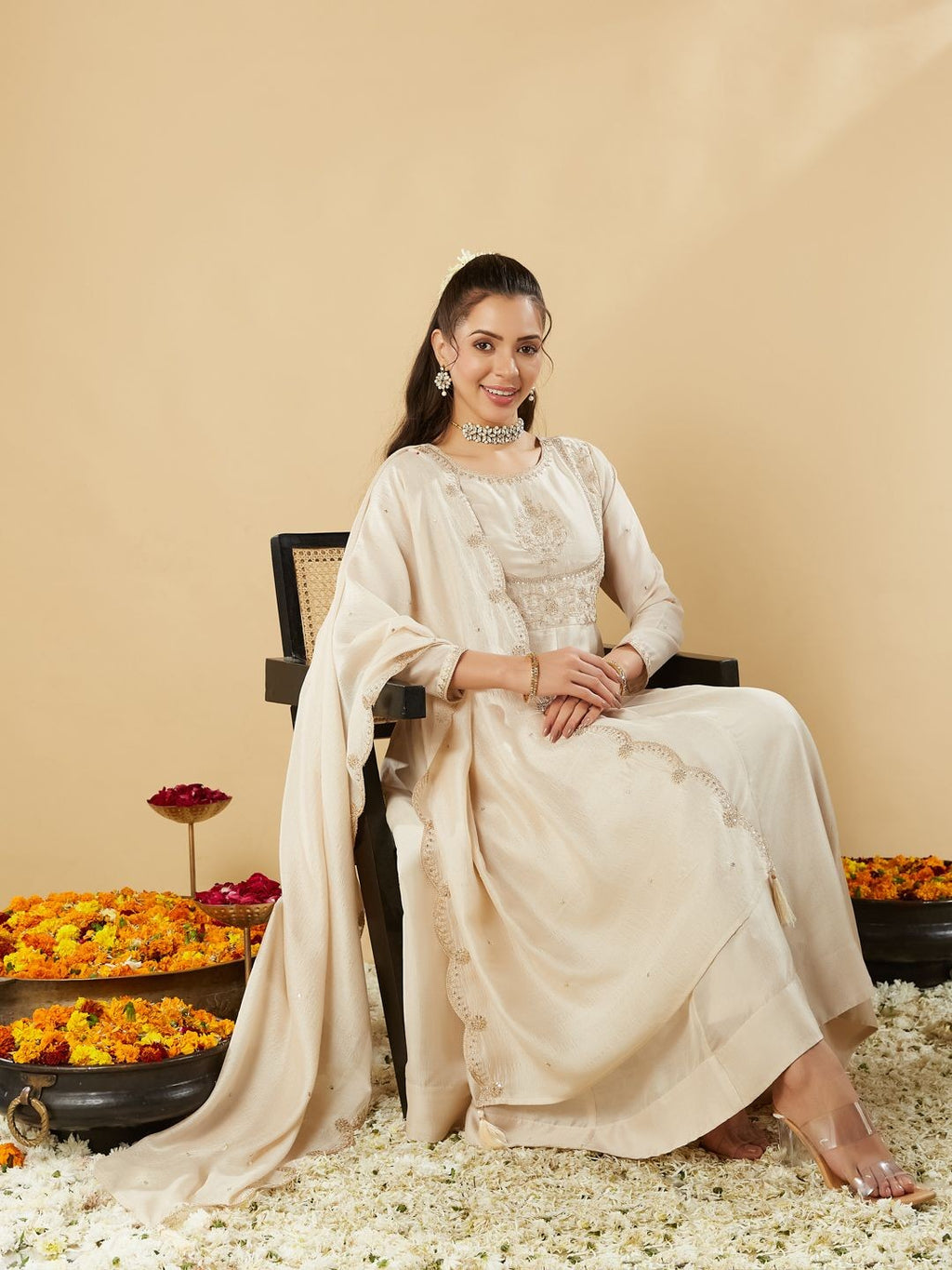 Mint Green Anarkali Suit Set for Women – Festive & Party Wear