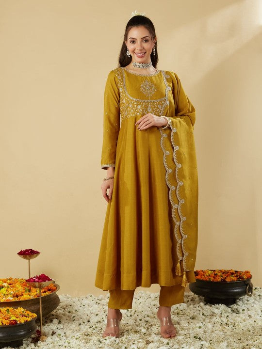 Mint Green Anarkali Suit Set for Women – Festive & Party Wear