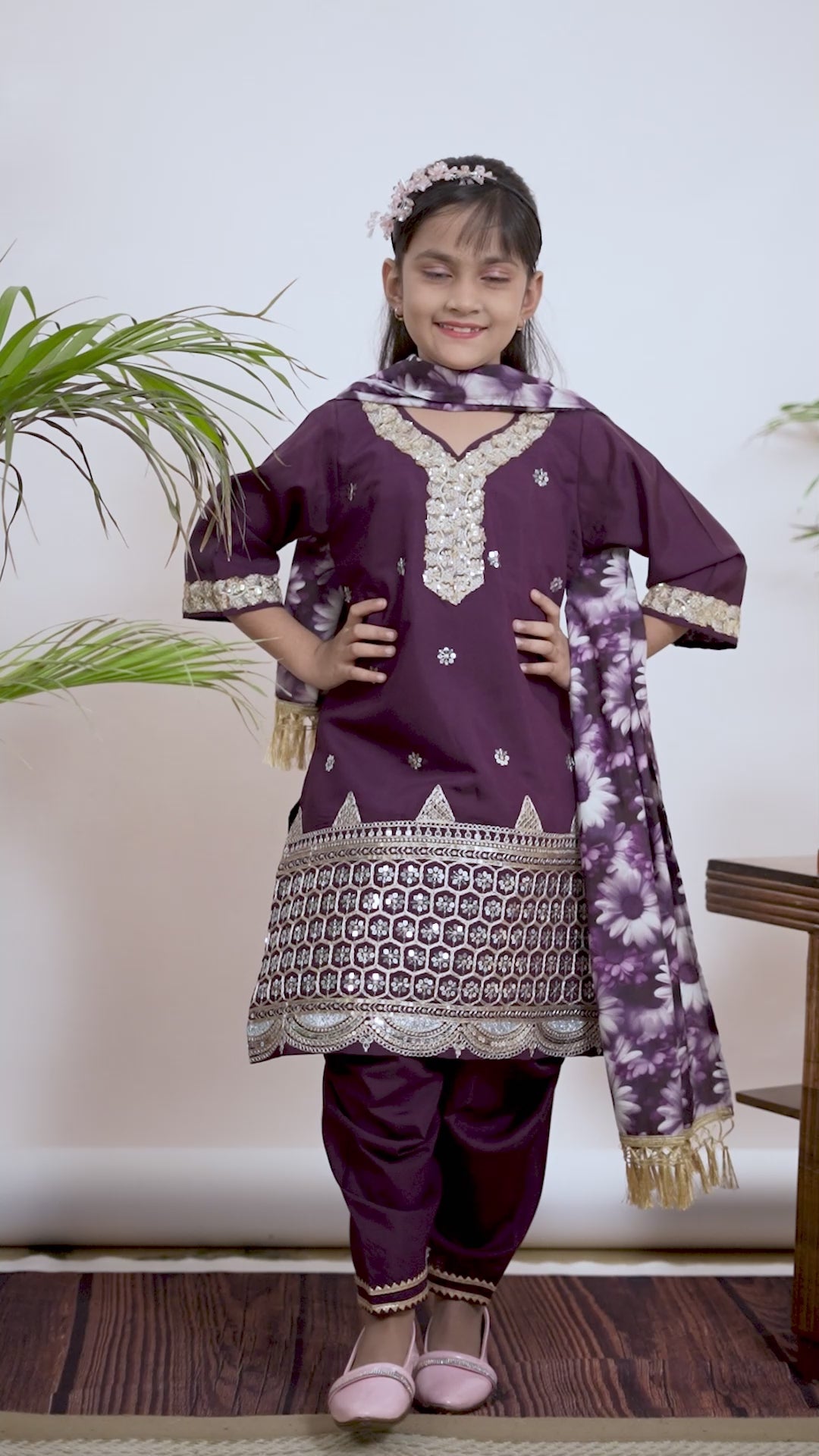 Girls Kurta Patiala Set with Dupatta – Designer Ethnic Wear for Kids Festive, Wedding & Party Outfit